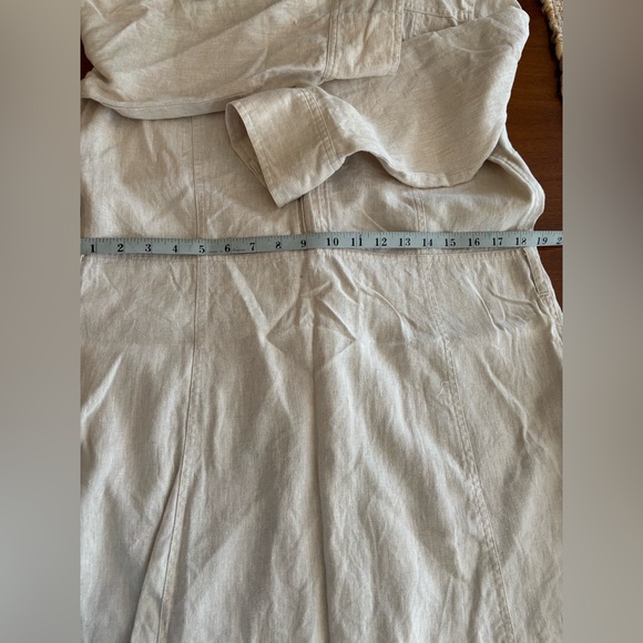 Linen Oatmeal Button-Up Dress - Picture 9 of 9